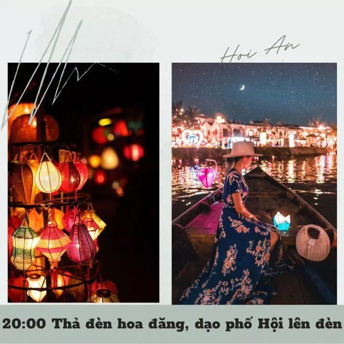Thả đèn hoa đăng trên sông Hoài (Ảnh: huynhxuan95)