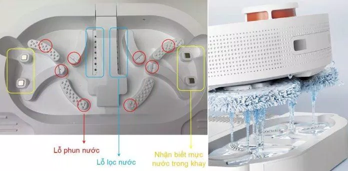 Khay giặt giẻ của Dreame W10 Pro được thiết kế tối ưu để giặt sạch hiệu quả hoàn toàn tự động (Ảnh: Dreame)