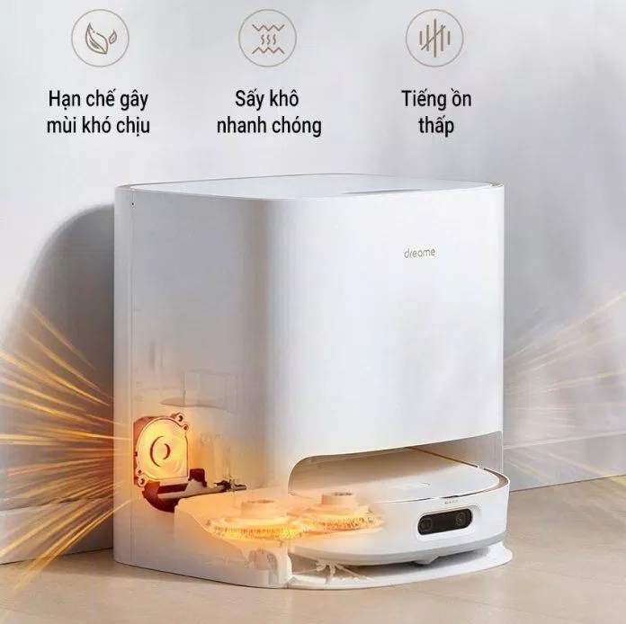 Phương pháp sấy khô bằng hơi nóng của Dreame W10 Pro giúp giẻ lau không bị nấm mốc và mùi hôi (Ảnh: Internet) Phương pháp sấy khô bằng hơi nóng của Dreame W10 Pro giúp giẻ lau không bị nấm mốc và mùi hôi (Ảnh: Internet)