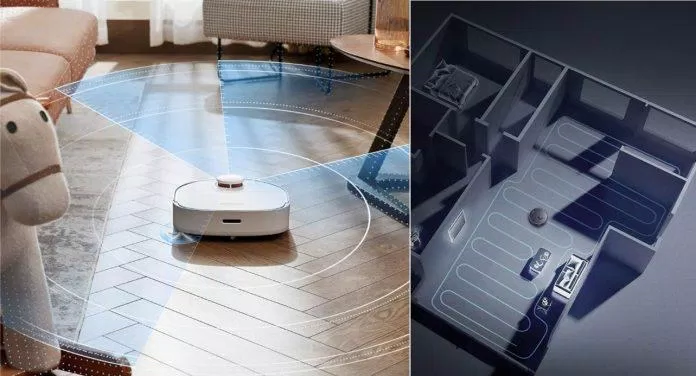 Robot quét toàn bộ căn phòng để lập bản đồ và lên kế hoạch đường đi (Ảnh: Dreame) Robot quét toàn bộ căn phòng để lập bản đồ và lên kế hoạch đường đi (Ảnh: Dreame)