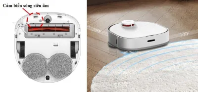 Cảm biến siêu âm giúp robot tránh đi lên thảm (Ảnh: Dreame) Cảm biến siêu âm giúp robot tránh đi lên thảm (Ảnh: Dreame)