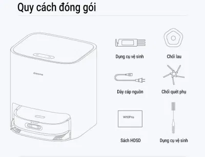 Các thành phần có trong bộ sản phẩm Dreame W10 Pro (Ảnh: Internet)