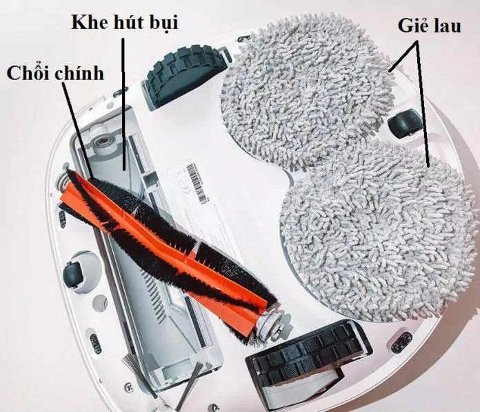 Mặt dưới của robot Dreame W10 Pro có chổi quét, khe hút bụi và giẻ lau được thiết kế đặc biệt (Ảnh: Internet) Mặt dưới của robot Dreame W10 Pro có chổi quét, khe hút bụi và giẻ lau được thiết kế đặc biệt (Ảnh: Internet)