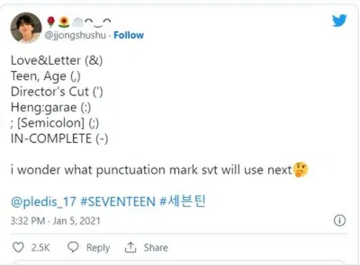 Các fan đã tổng hợp lại những kí hiệu Seventeen đã dùng
