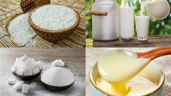 Nguyên liệu làm sữa gạo rất đơn giản (Nguồn: Internet)