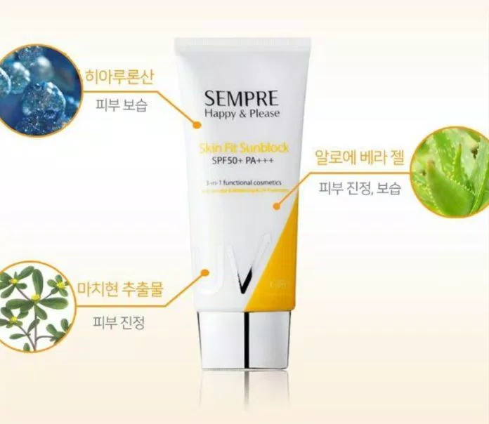Thành phần chính của Sempre Happy & Please Skin Fit Sunblock SPF50+ PA+++ (Nguồn: Internet).