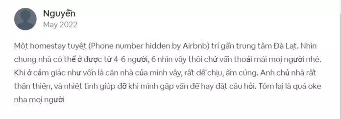 Đánh giá trên Airbnb (Nguồn: Airbnb) Đánh giá trên Airbnb (Nguồn: Airbnb)