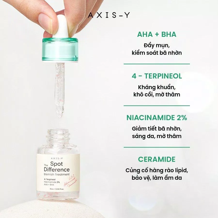 Tinh chất AXIS - Y Spot Difference Blemish Treatment sỡ hữu bộ công thức độc quyền với các thành phần thiên nhiên, hoạt chất active và công nghệ hiện đại (nguồn: internet)