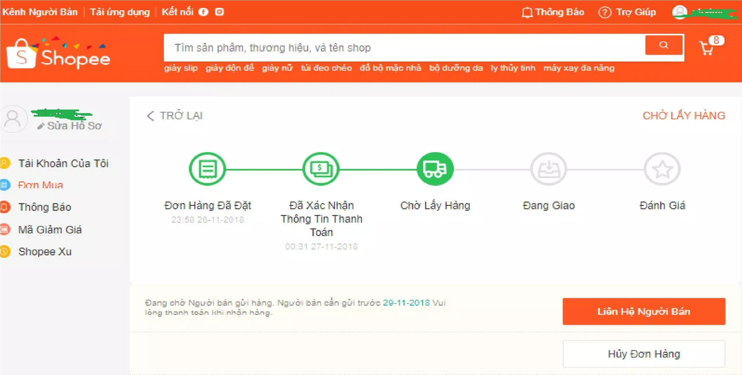 Chú ý theo dõi tình trạng đơn hàng (Nguồn: Internet)