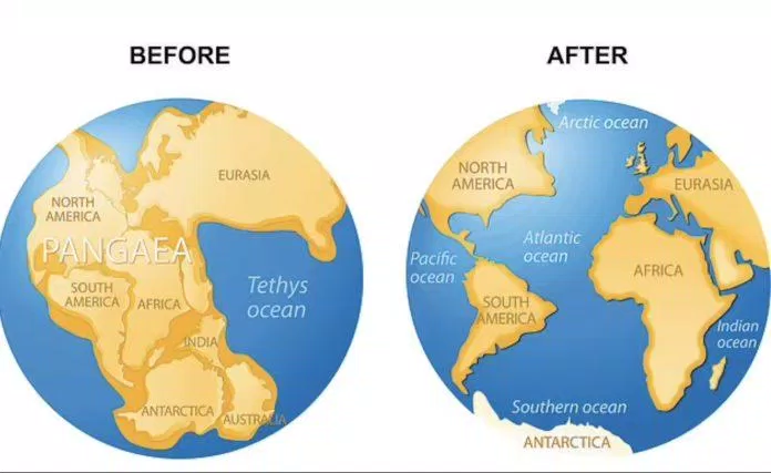 Mảng Magma ở Trung Đại Tây Dương hoạt động mạnh dẫn tới sự phân tách của siêu lục địa (Nguồn: Internet)