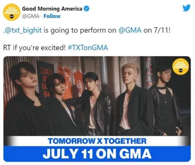 TXT sẽ biểu diễn cho Good Morning America (Ảnh: Internet)