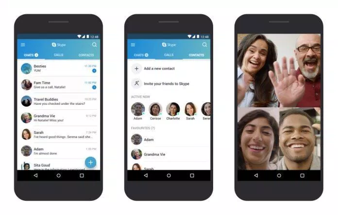 Ứng dụng Skype trên điện thoại Android (Ảnh: Internet).