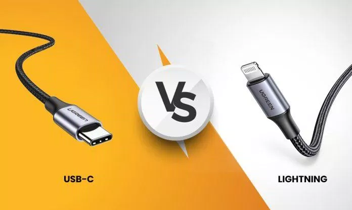 So sánh hình dạng khác nhau của USB-C và Lightning (Ảnh: Internet).