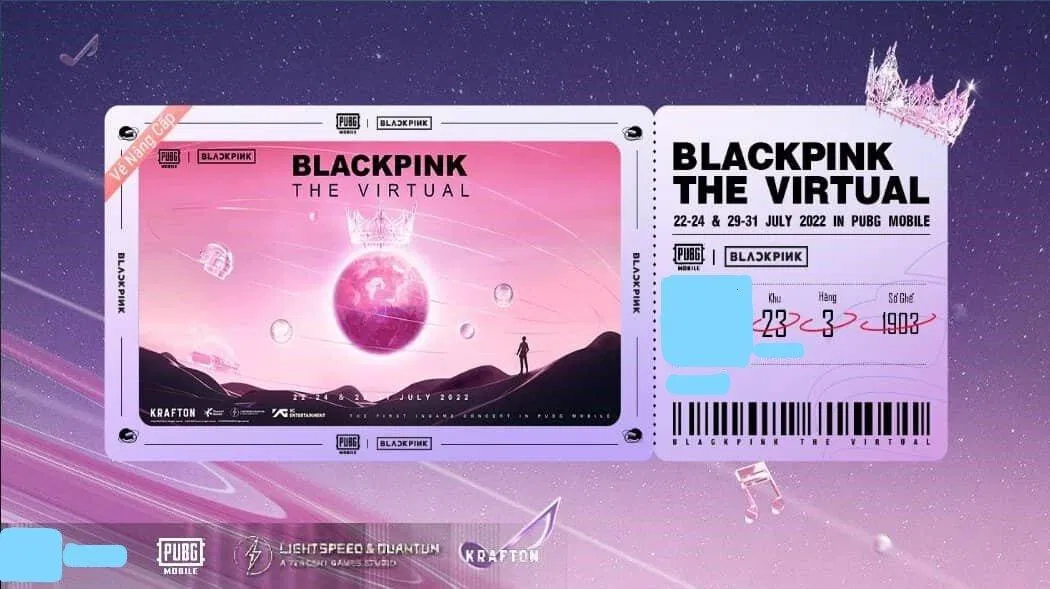 Vé concert the virtual trong game