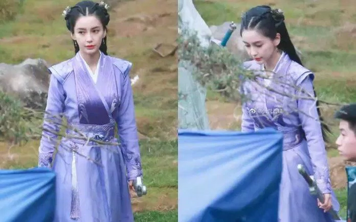 Angelababy trong hậu trường Trần Duyên. (Ảnh: Internet)