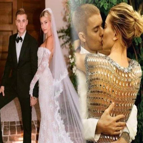 Ảnh cưới cặp đôi Bieber (nguồn Internet)