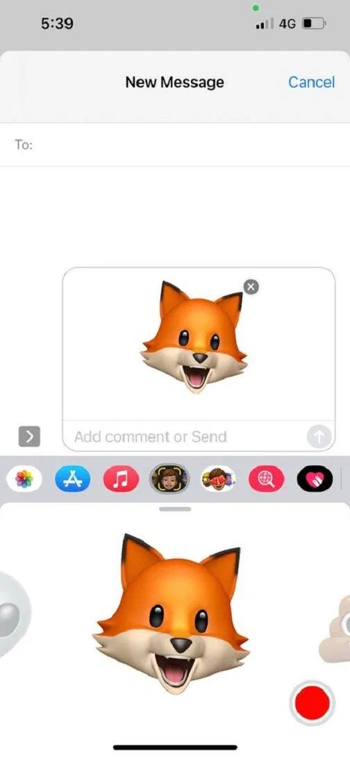 Gửi animoji dạng tĩnh (Ảnh: Internet) Gửi animoji dạng tĩnh (Ảnh: Internet)