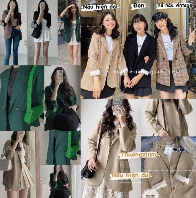 Mẫu mã blazer đa dạng của shop Thuongzinno (Nguồn: Internet) Mẫu mã blazer đa dạng của shop Thuongzinno (Nguồn: Internet)
