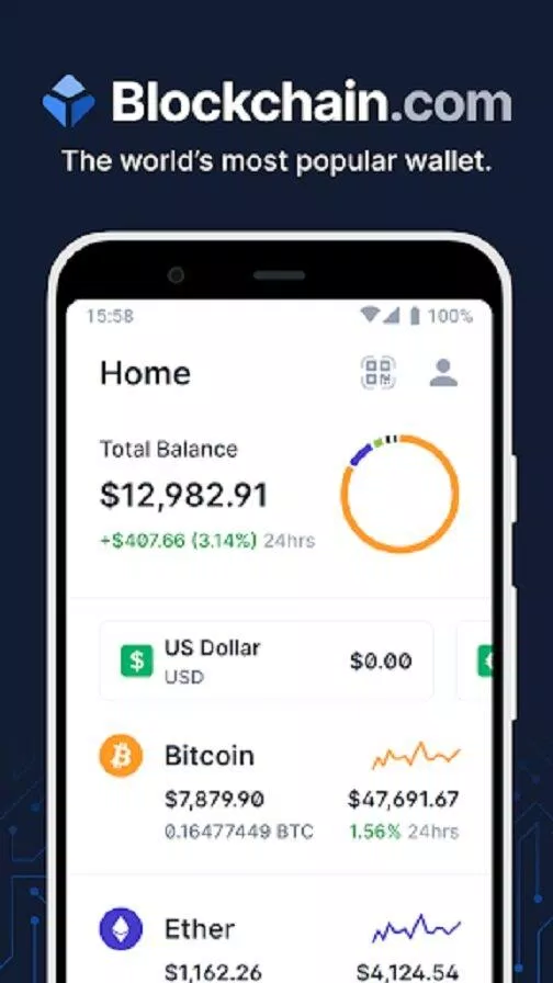 Ứng dụng tiền điện tử Blockchain.com trên điện thoại (Ảnh: Internet) Ứng dụng tiền điện tử Blockchain.com trên điện thoại (Ảnh: Internet)