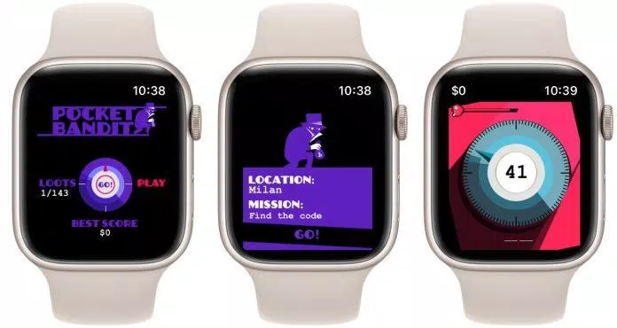 Game Pocket Bandit trên đồng hồ thông minh Apple Watch (Ảnh: Internet).
