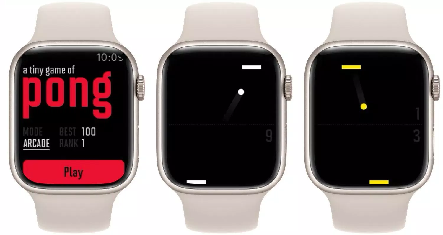Game A Tiny Game of Pong trên đồng hồ thông minh Apple Watch (Ảnh: Internet). Game A Tiny Game of Pong trên đồng hồ thông minh Apple Watch (Ảnh: Internet).