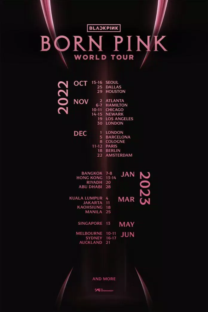 Lịch trình BORN PINK world tour. (Ảnh: Internet)