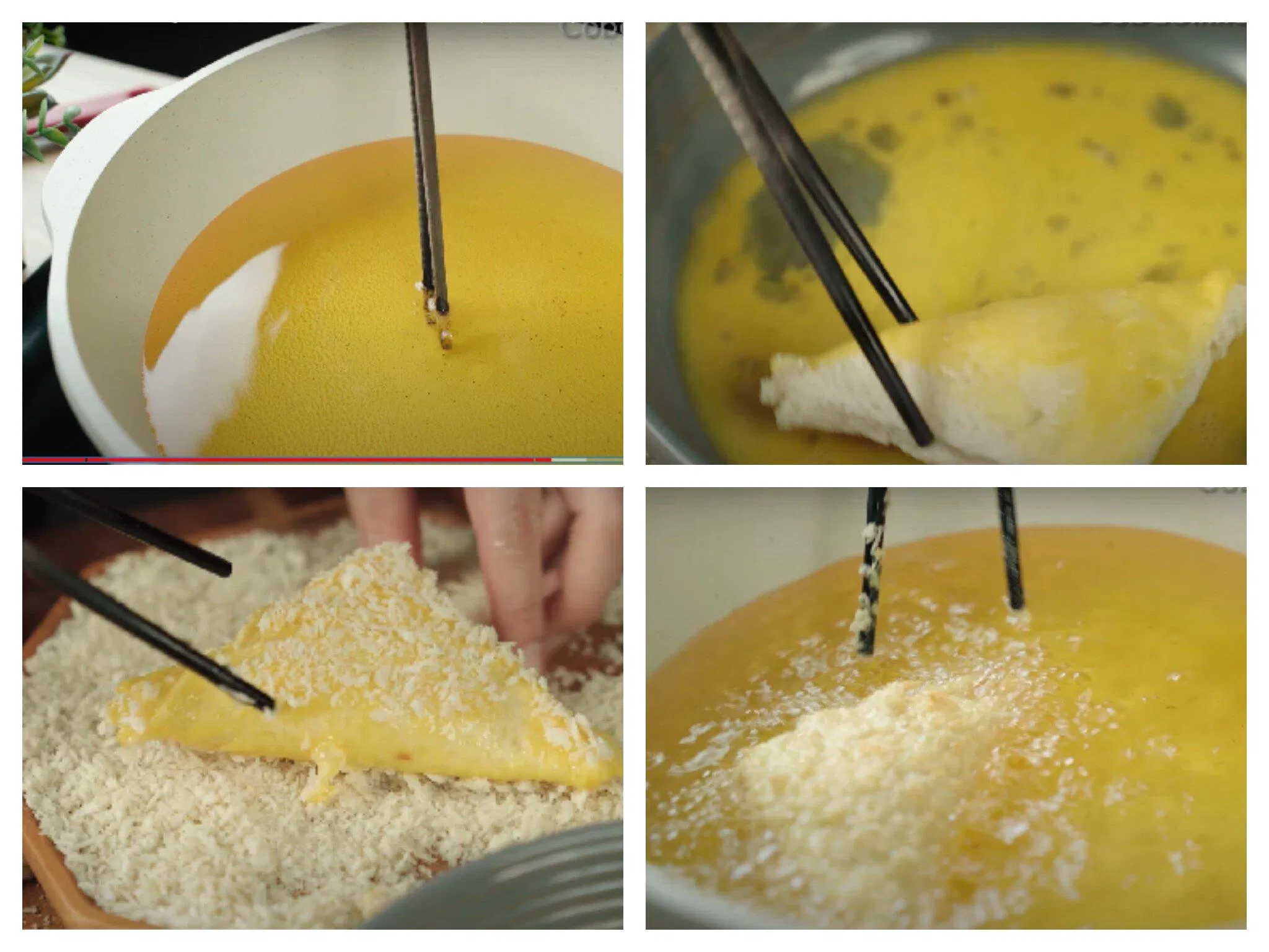 Chiên bánh cho vàng đều cả hai mặt