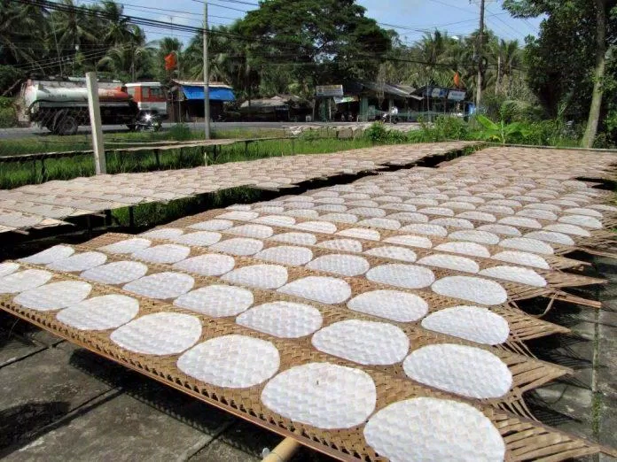Làng nghề Hoà Đa nổi tiếng với món bánh tráng - Ảnh: internet