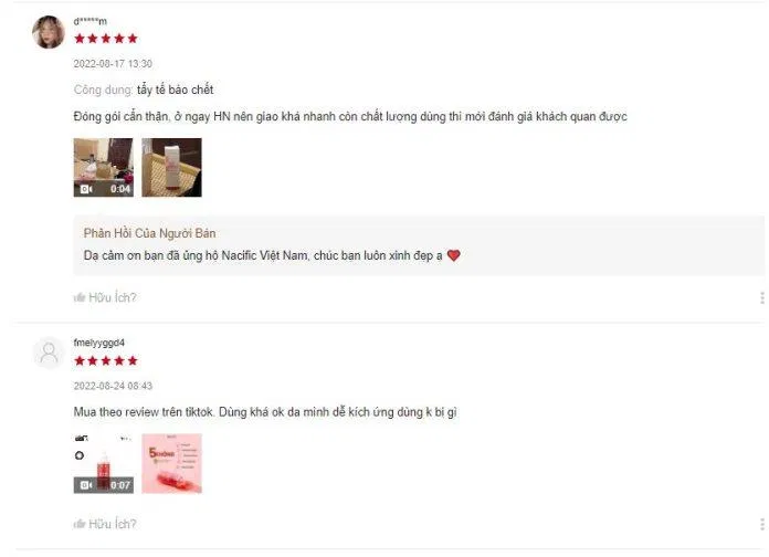 Đánh giá của khách hàng đã sử dụng sản phẩm (Ảnh: BlogAnChoi)