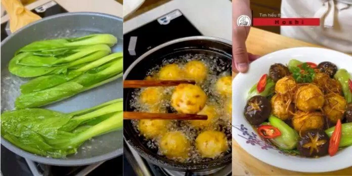 Sơ chế và chế biến món đậu hủ viên chiên sốt tương (Nguồn: Youtube)