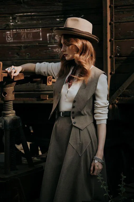 Gile cùng tone với chân váy là sự lựa chọn không thể sai trái được. (Nguồn: Internet).