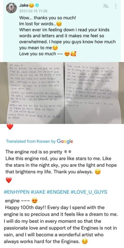 Viết thư cảm ơn fan là một thói quen của Jake (Ảnh: Internet)