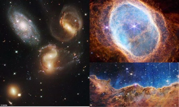 Hình ảnh tuyệt đẹp của Tinh vân Carina, nhóm 5 Thiên hà Stephan’s Quintet và Tinh vân nhẫn NGC 3132 do James Webb chụp lại (Nguồn: Internet) Hình ảnh tuyệt đẹp của Tinh vân Carina, nhóm 5 Thiên hà Stephan’s Quintet và Tinh vân nhẫn NGC 3132 do James Webb chụp lại (Nguồn: Internet)