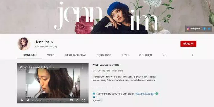 Thông qua kênh Youtube của mình, Jenn Im truyền năng lực sống tích cực và yêu mặc đẹp đến mọi người. Nguồn: internet
