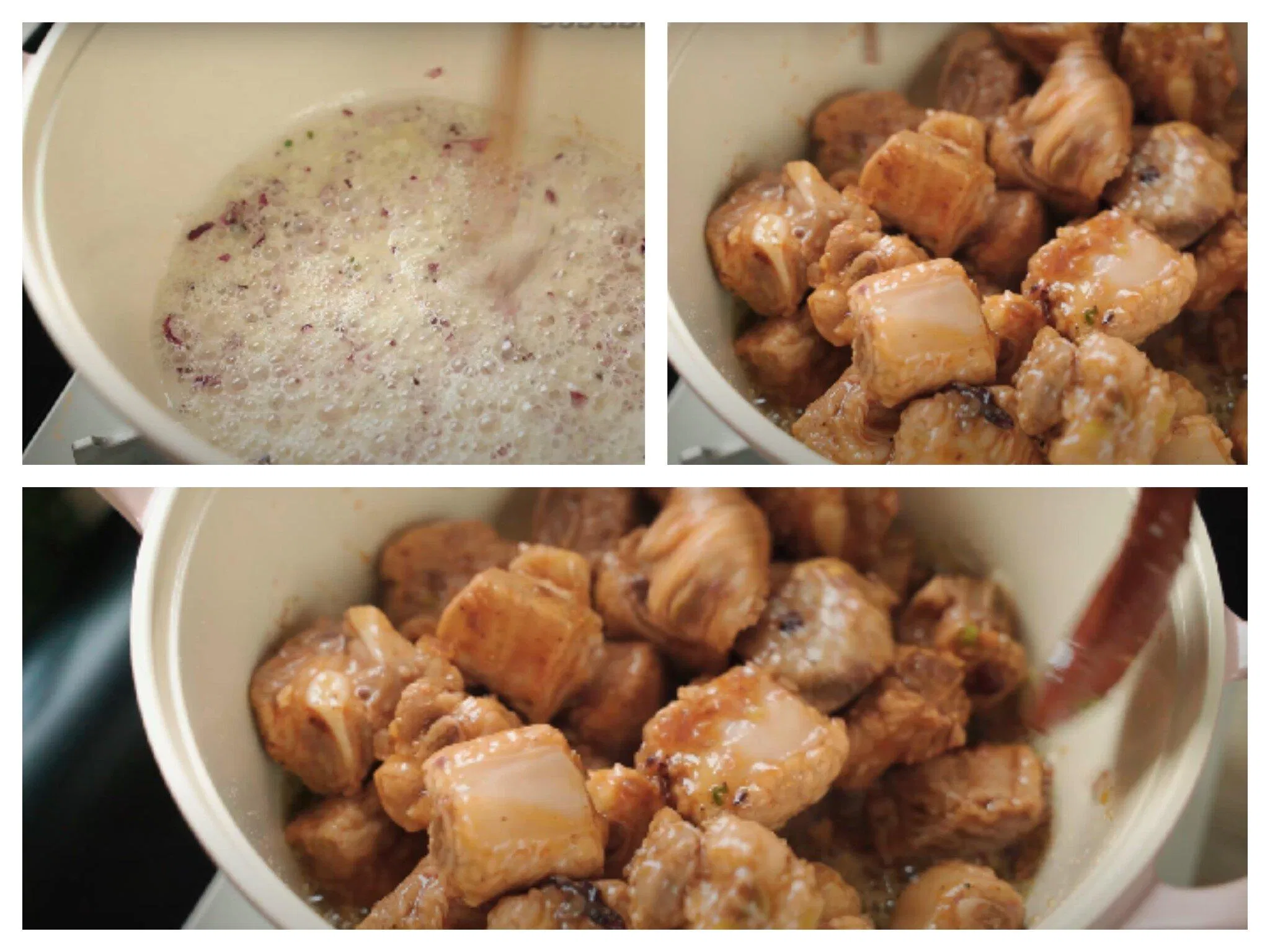Kho sườn trên lửa vừa