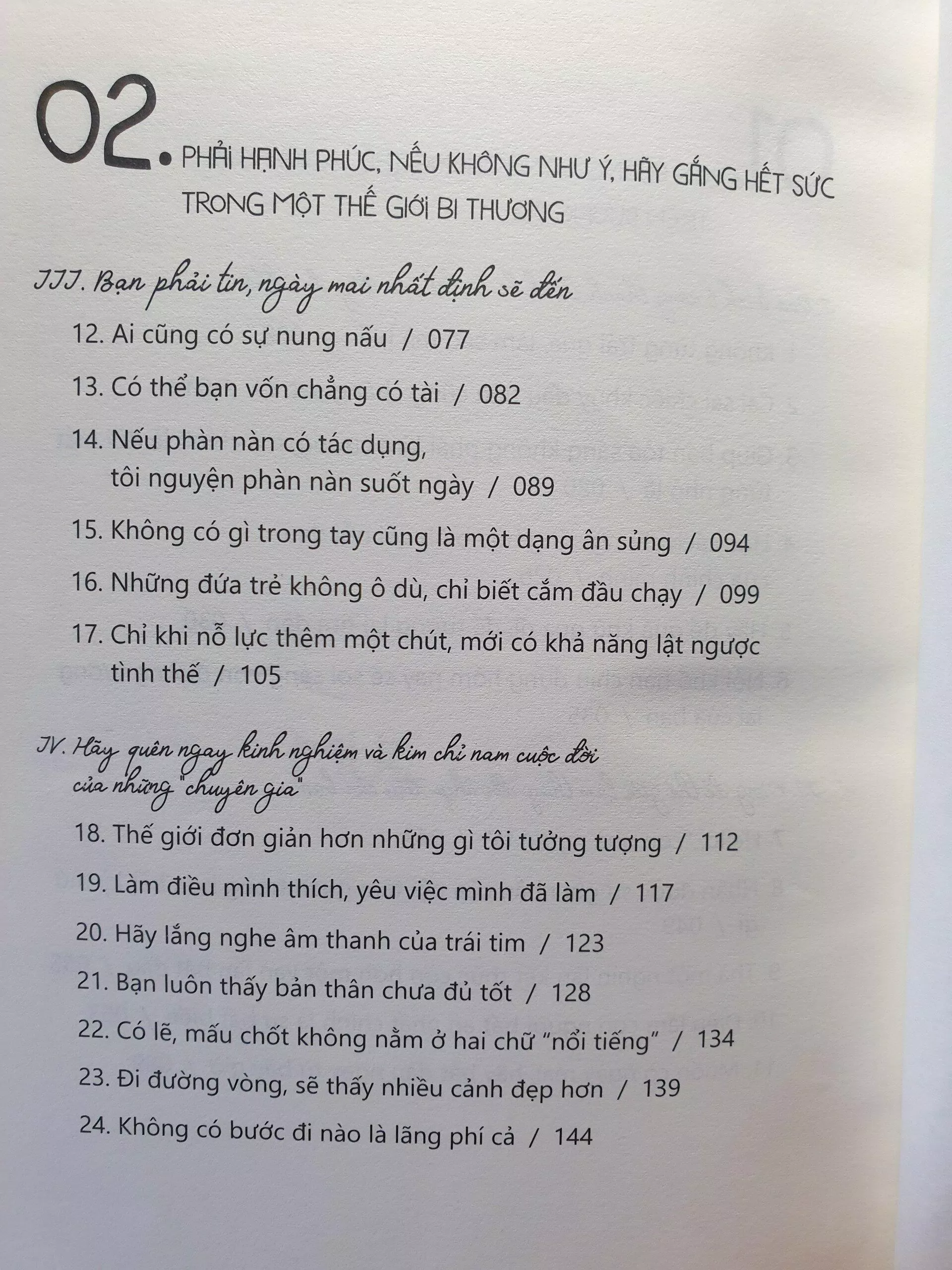 Chương 2 - những suy nghĩ tích cực về cuộc sống (Ảnh: h2oaif)