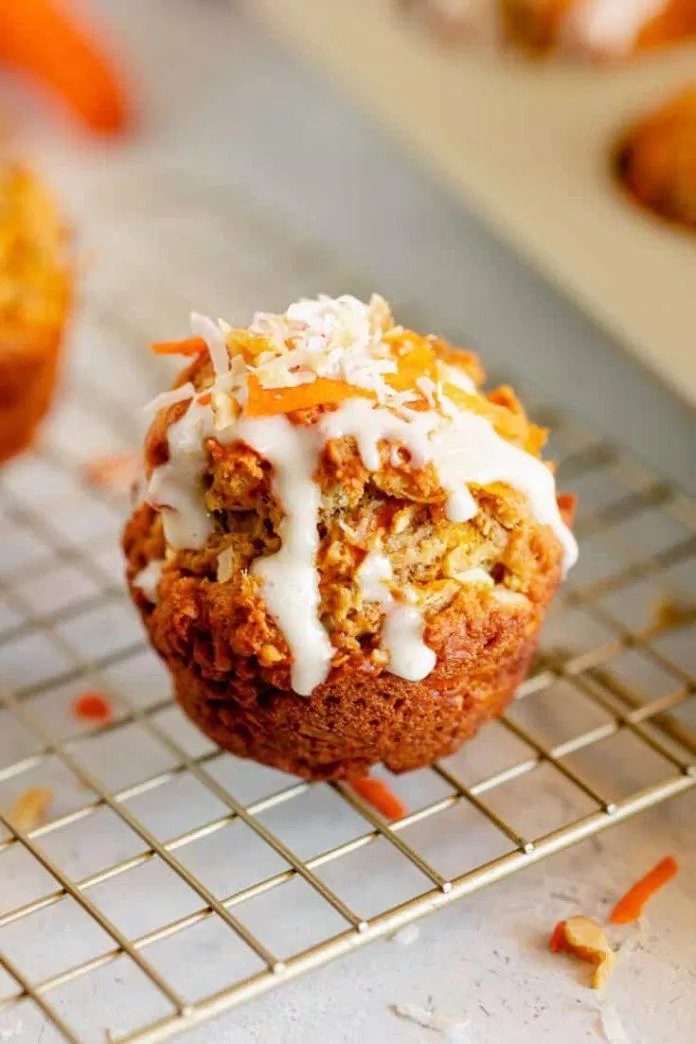 Bánh muffin cà rốt với sợi cà rốt thú vị. (Nguồn: Internet).