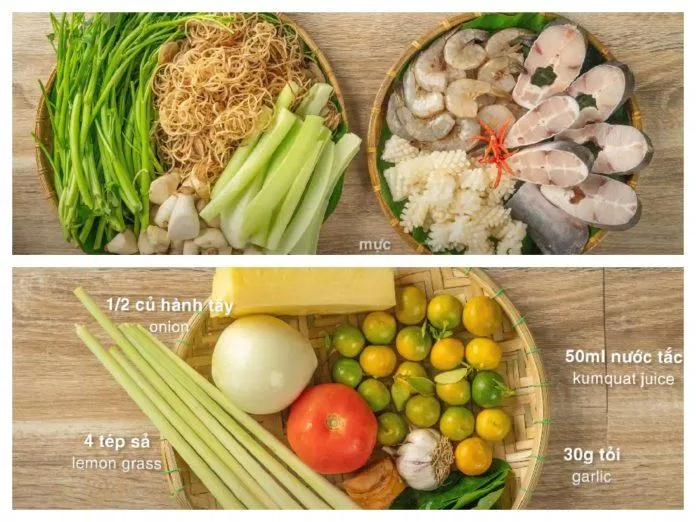 Nguyên liệu nấu lẩu thái
