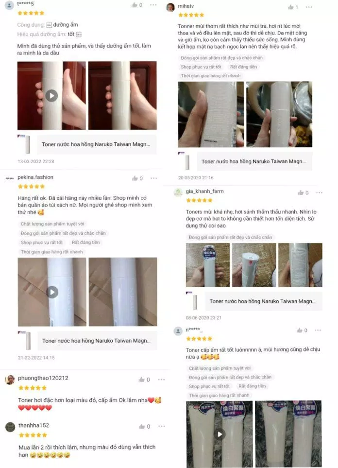 Một số đánh giá của khách hàng về sản phẩm trên Shopee (ảnh: internet)