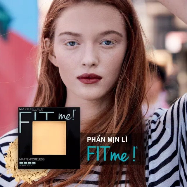Phấn Phủ Mịn Nhẹ Kiềm Dầu Fit Me Matte Poreless Powder Maybelline New York sẽ giúp làn da bạn trang điểm nhưng không hề nặng mặt hay bí da (Ảnh: internet)
