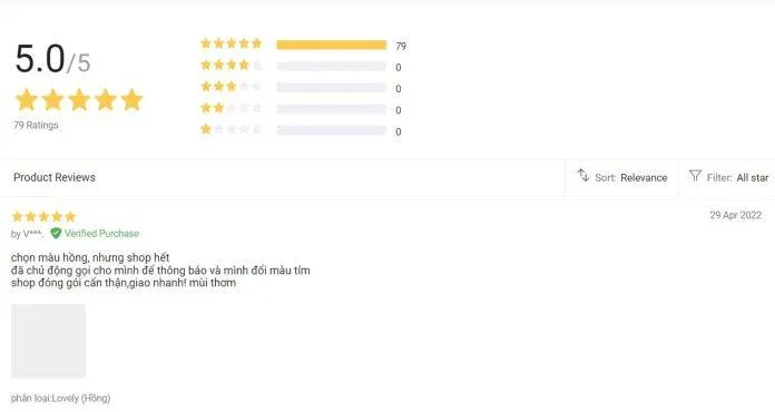 Đánh giá của người dùng trên Lazada (Nguồn: Internet).