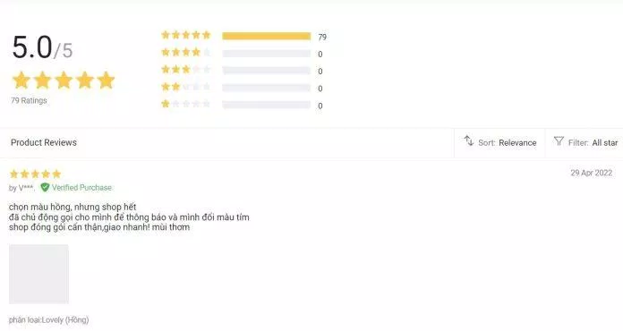 Đánh giá của người dùng trên Lazada (Nguồn: Internet).