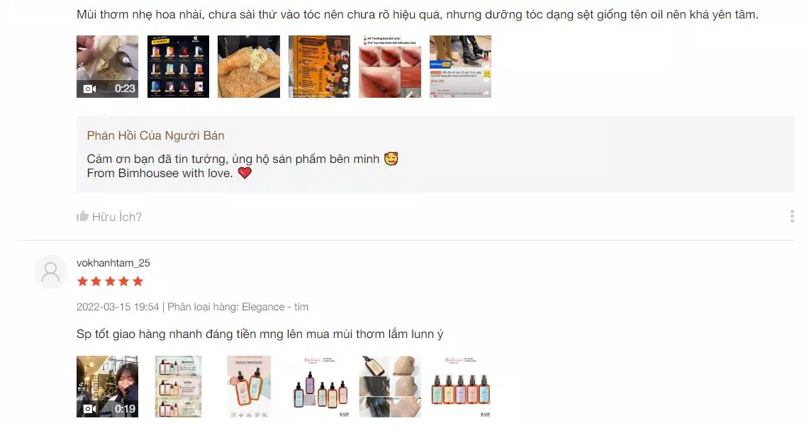 Đánh giá của người dùng trên Shopee (Nguồn: Internet).