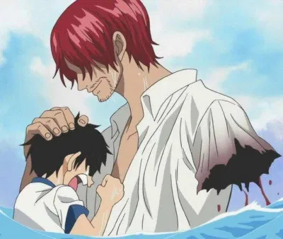 Shanks cứu mạng Luffy khi còn ở làng Foosha (Nguồn: Internet)