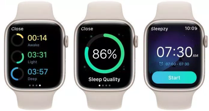 Ứng dụng theo dõi giấc ngủ Sleepzy cho Apple Watch (Ảnh: Internet)