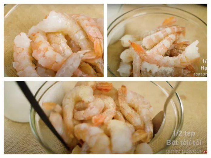 Ướp tôm trong vòng 10 phút