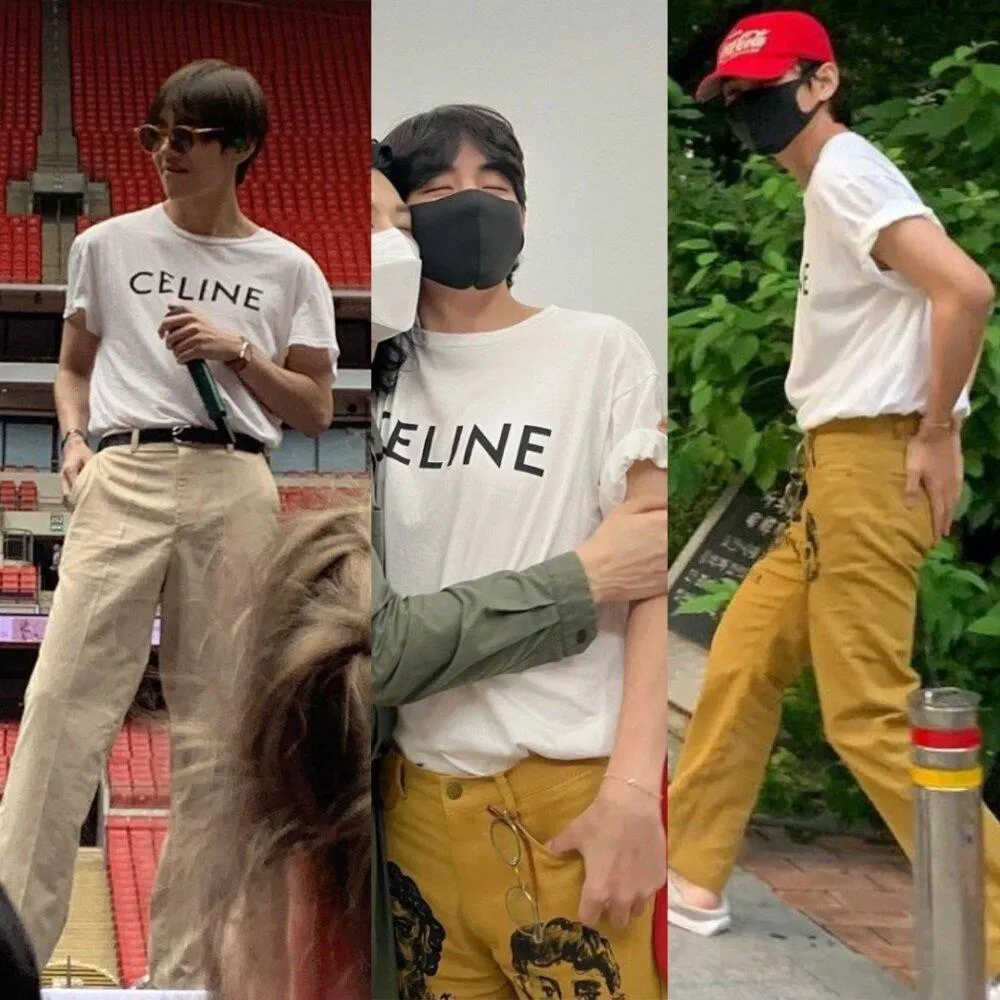 Trang phục đơn giản được yêu thích của V thường ngày (Ảnh: Internet)