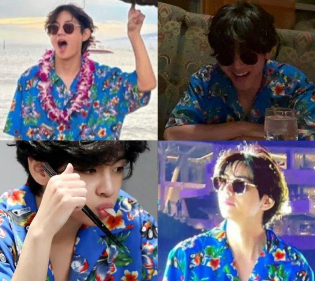 V BTS điển trai trong áo sơ mi Hawaii (Ảnh: Internet)