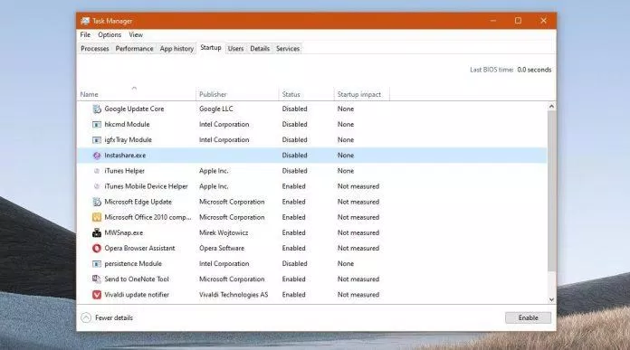 Các ứng dụng tự khởi động được hiển thị trong Task Manager (Nguồn: Internet) Các ứng dụng tự khởi động được hiển thị trong Task Manager (Nguồn: Internet)