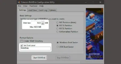 Tạo ổ đĩa RAM với phần mềm RAMDisk (Nguồn: Internet) Tạo ổ đĩa RAM với phần mềm RAMDisk (Nguồn: Internet)